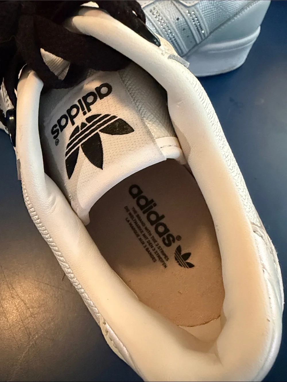 adidas Off-White Leather Sneakers with Black Logo